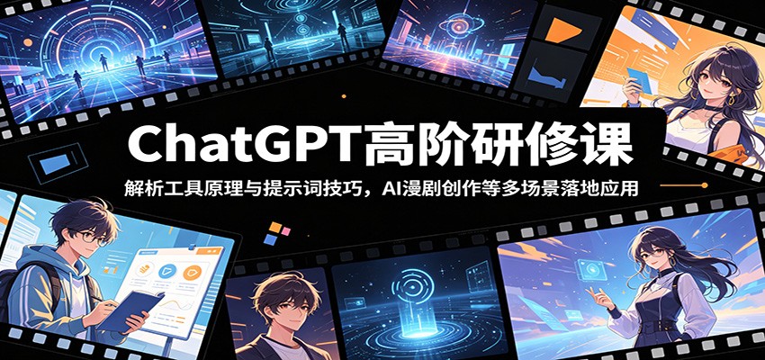 ChatGPT高阶研修课：解析工具原理与提示词技巧，AI漫剧创作等多场景落地应用-禾谷轻创网