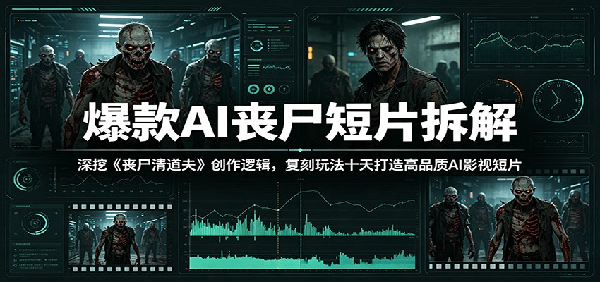 爆款AI丧尸短片拆解：深挖《丧尸清道夫》创作逻辑，复刻玩法快速打造高品质AI影视短片-禾谷轻创网