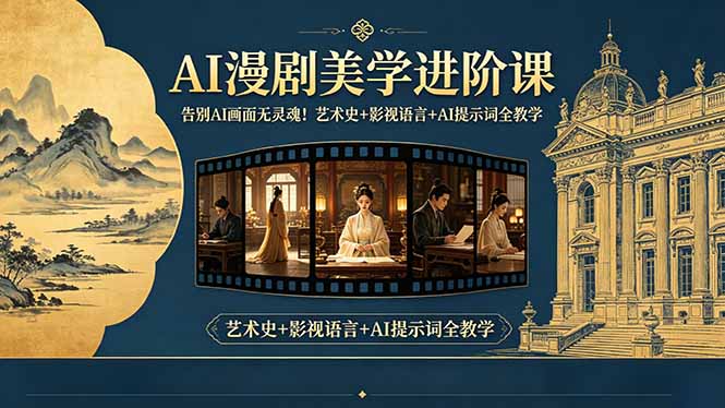 告别AI画面无灵魂！AI漫剧美学进阶课-更新，艺术史+影视语言+AI提示词全教学-禾谷轻创网