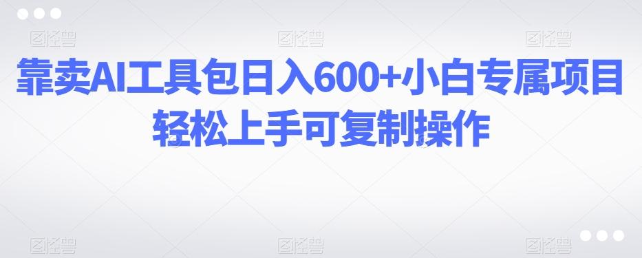 靠卖AI工具包日入600+小白专属项目轻松上手可复制操作-禾谷轻创网