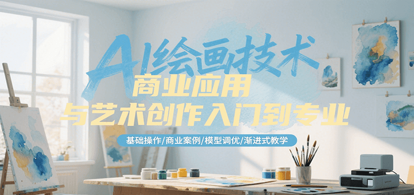 AI绘画技术商业应用与艺术创作入门到专业，基础操作/商业案例/模型调优/渐进式教学-禾谷轻创网