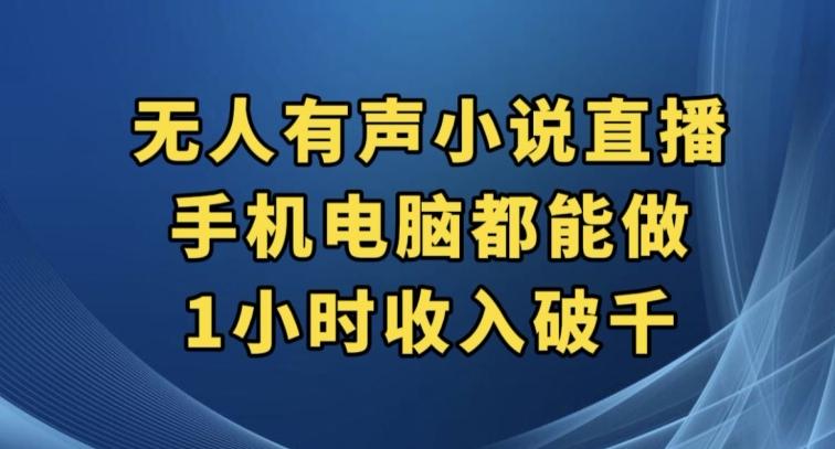 抖音无人有声小说直播，手机电脑都能做，1小时收入破千【揭秘】-禾谷轻创网