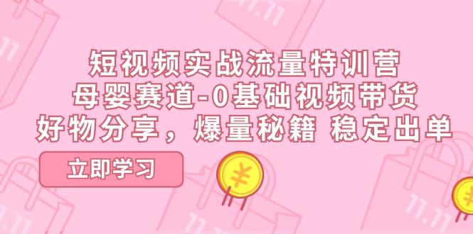 短视频实战流量特训营，母婴赛道-0基础带货，好物分享，爆量秘籍 稳定出单-禾谷轻创网