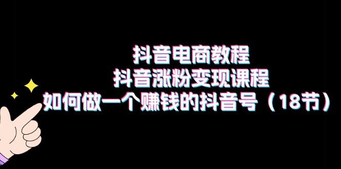 抖音电商教程：抖音涨粉变现课程：如何做一个赚钱的抖音号(18节-禾谷轻创网