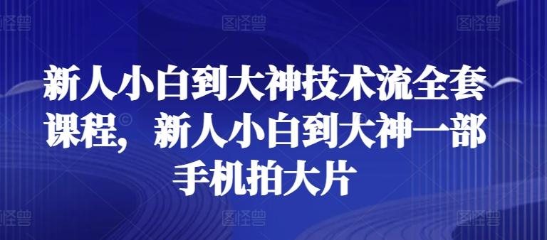 新人小白到大神技术流全套课程，新人小白到大神一部手机拍大片-禾谷轻创网