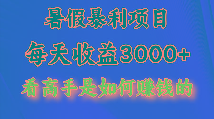 暑假暴力项目 1天收益3000+，视频号，快手，不露脸直播.次日结算-禾谷轻创网
