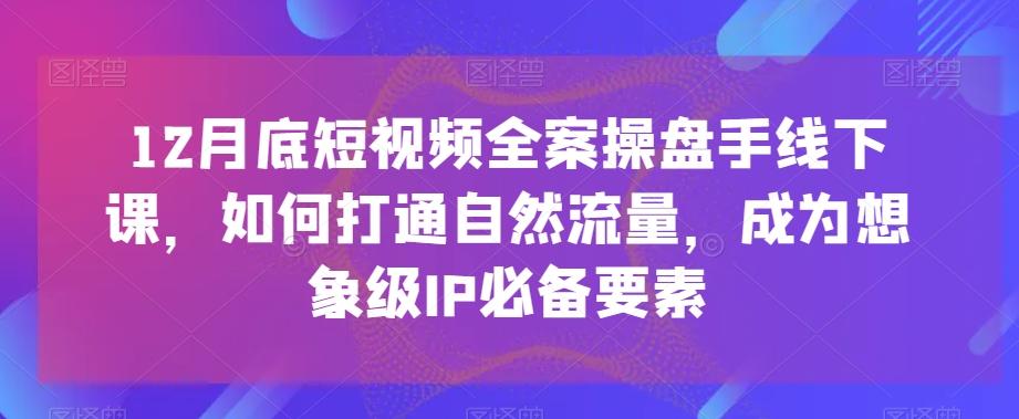 12月底短视频全案操盘手线下课，如何打通自然流量，成为想象级IP必备要素-禾谷轻创网