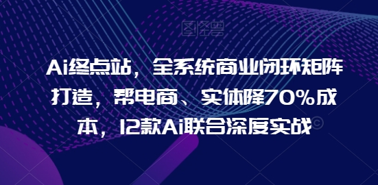 Ai终点站，全系统商业闭环矩阵打造，帮电商、实体降70%成本，12款Ai联合深度实战【0906更新】-禾谷轻创网