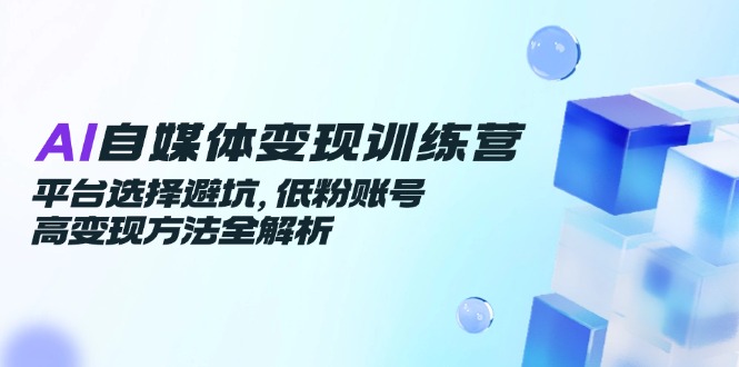 AI自媒体变现训练营，平台选择避坑，低粉账号高变现方法全解析-禾谷轻创网