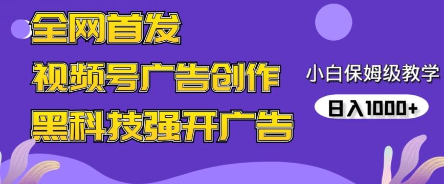 全网首发蝴蝶号广告创作，用AI做视频，黑科技强开广告，小白跟着做，日入1000+【揭秘】-禾谷轻创网