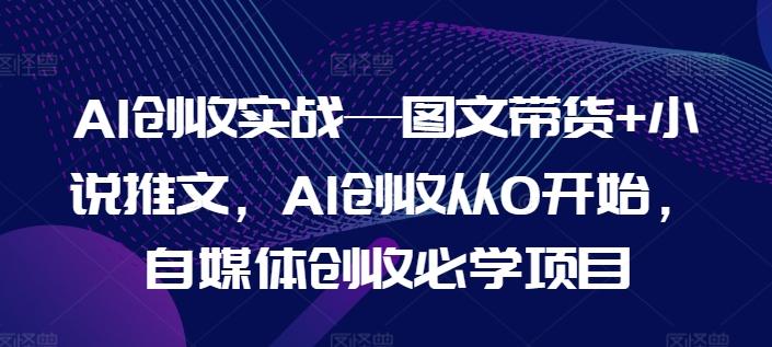 AI创收实战—图文带货+小说推文，AI创收从0开始，自媒体创收必学项目-禾谷轻创网