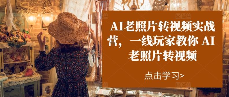 AI老照片转视频实战营，一线玩家教你AI老照片转视频-禾谷轻创网