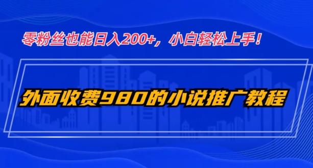 外面收费980的小说推广教程：零粉丝也能日入200+，小白轻松上手！-禾谷轻创网