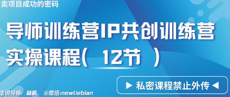 导师训练营3.0IP共创训练营私密实操课程(12节)-卖项目的密码成功秘诀【揭秘】-禾谷轻创网