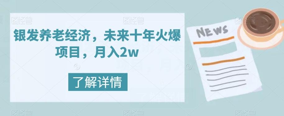 银发养老经济，未来十年火爆项目，月入2w【揭秘】-禾谷轻创网
