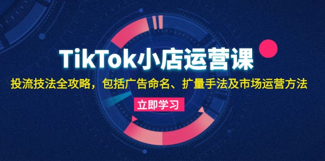 TikTok小店运营课：投流技法全攻略，包括广告命名 扩量手法及市场运营方法-禾谷轻创网
