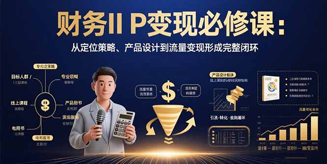 财务IP变现必修课：从定位策略、产品设计到流量变现形成完整闭环-禾谷轻创网