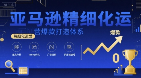 亚马逊精细化运营爆款打造体系，视频课+全套资料文档-禾谷轻创网