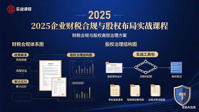 2025企业财税合规与股权布局的实战课程：财税合规与股权高效治理方案-禾谷轻创网