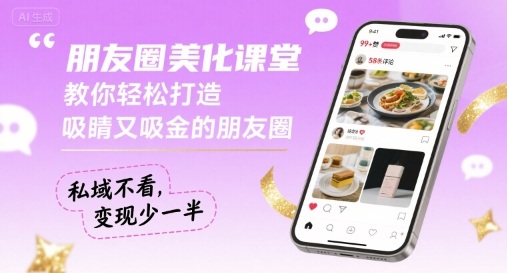 朋友圈美化课堂，教你轻松打造，吸睛又吸金的朋友圈，私域不看，变现少一半-禾谷轻创网