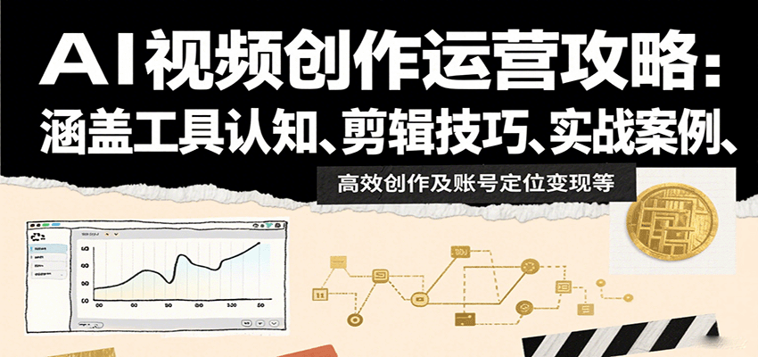 AI视频创作运营攻略：涵盖工具认知、剪辑技巧、实战案例、高效创作及账号定位变现等-禾谷轻创网