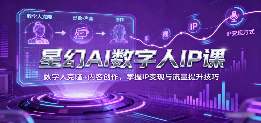 星幻AI数字人IP课，数字人克隆+内容创作，掌握IP变现与流量提升技巧-禾谷轻创网