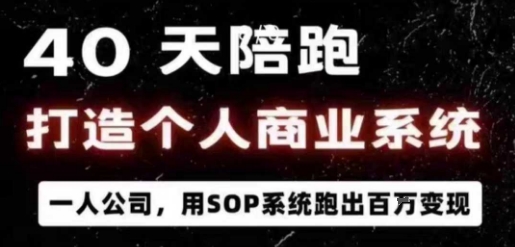 40天陪跑打造个人商业系统，一人公司，用SOP系统跑出百W变现-禾谷轻创网
