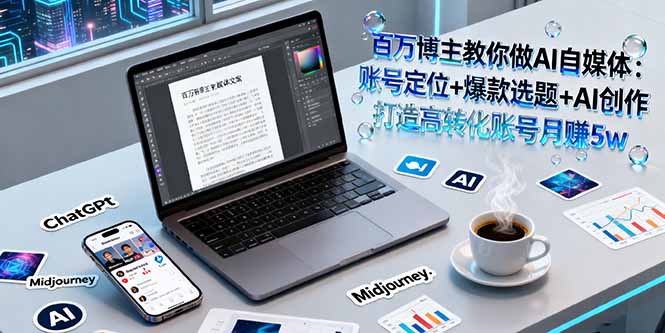 百万博主教你做AI自媒体：账号定位+爆款选题+AI创作 打造高转化账号月赚5w-禾谷轻创网