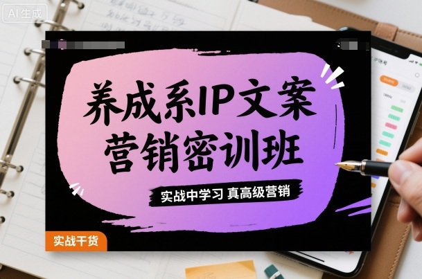 养成系IP文案营销密训班，实战中学习真高级营销-禾谷轻创网