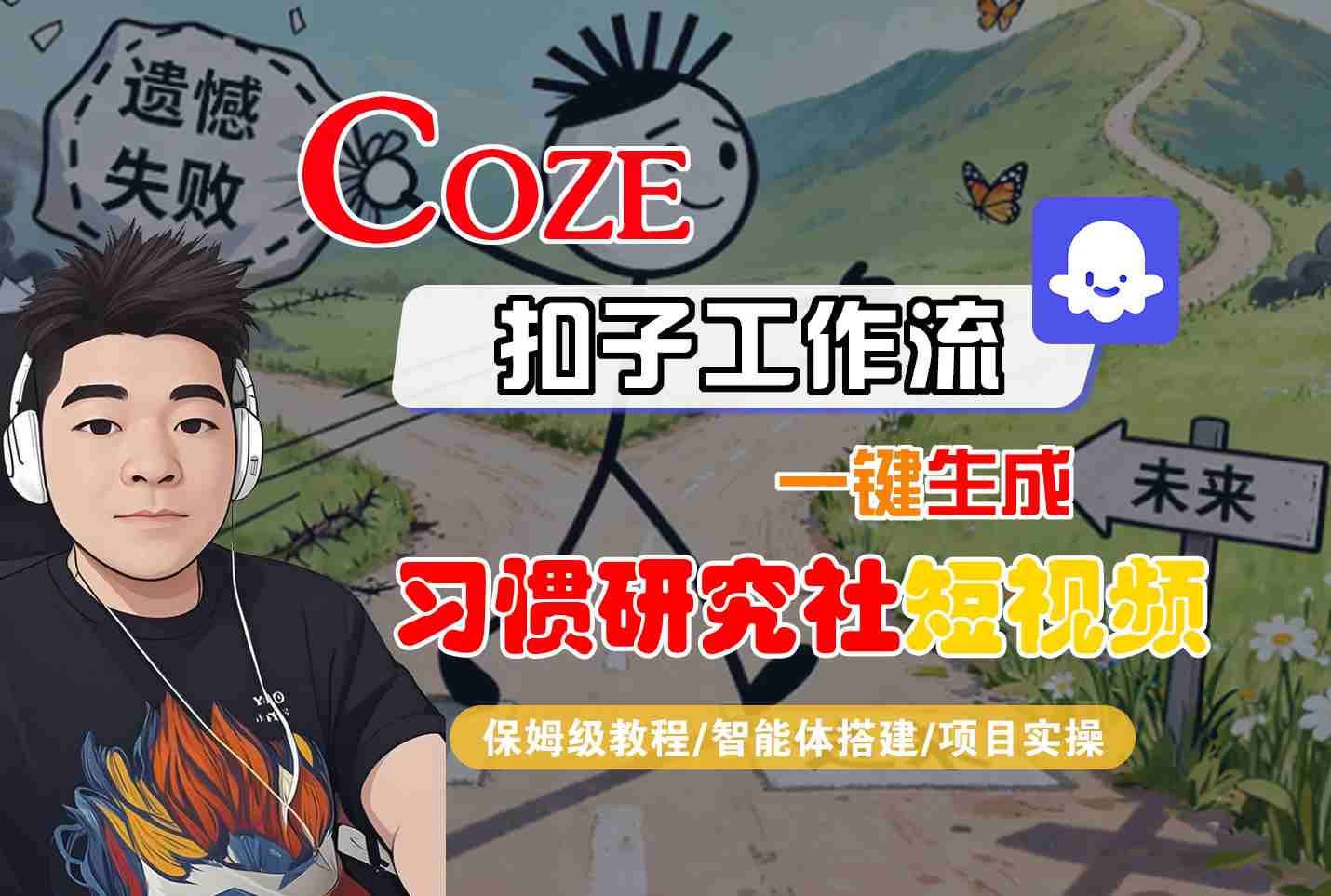 Coze扣子智能体工作流一键生成“习惯研究社“短视频，全流程保姆级教学-禾谷轻创网