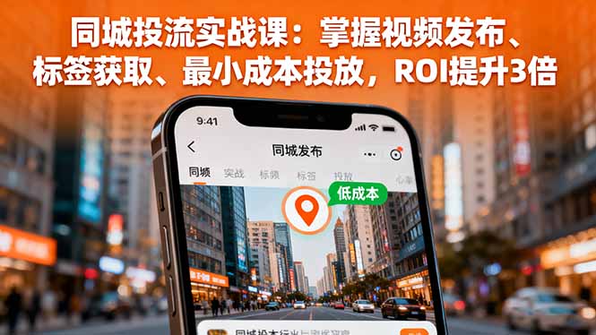 同城投流实战课：掌握视频发布、标签获取、最小成本投放，ROI提升3倍-禾谷轻创网