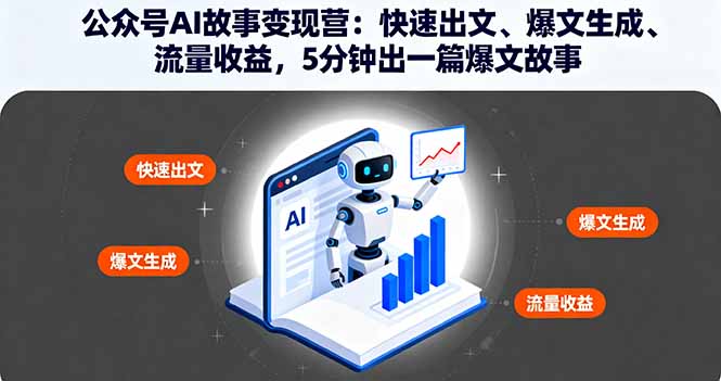 公众号AI故事变现营：快速出文、爆文生成、流量收益，5分钟出一篇爆文故事-禾谷轻创网