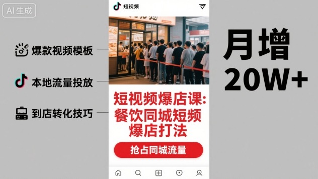 短视频爆店课，餐饮同城短视频爆店打法-禾谷轻创网