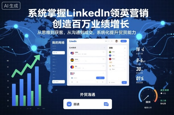 系统掌握LinkedIn领英营销，创造百万业绩增长，从思维到获客，从沟通到成交，系统化提升外贸能力-禾谷轻创网