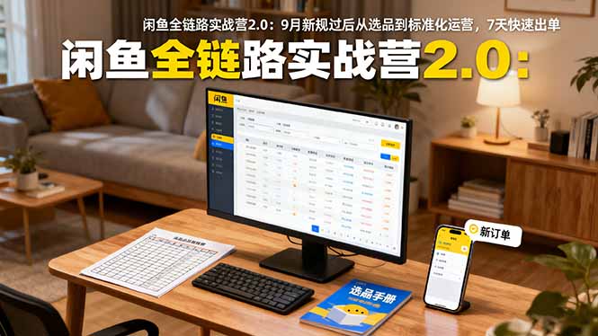 闲鱼全链路实战营2.0：9月新规过后从选品到标准化运营，7天快速出单-禾谷轻创网
