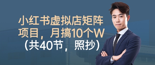 小红书虚拟店矩阵项目，照抄照做，月搞1W+(共40节)-禾谷轻创网