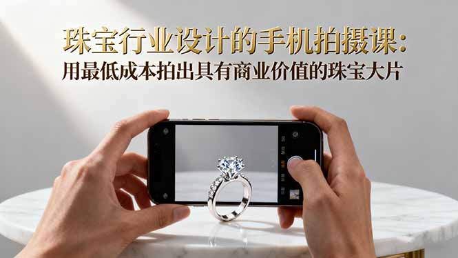 珠宝行业设计的手机拍摄课：用最低成本拍出具有商业价值的珠宝大片！-禾谷轻创网