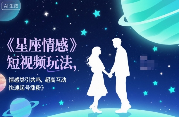 星座情感短视频玩法，情感类引共鸣，超高互动，快速起号涨粉-禾谷轻创网