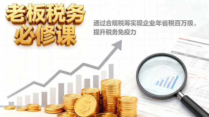 老板税务必修课，通过合规税筹实现企业年省税百万级，提升税务免疫力-禾谷轻创网