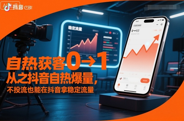 自热获客从0到1之抖音自热爆量，不投流也能在抖音拿稳定流量-禾谷轻创网
