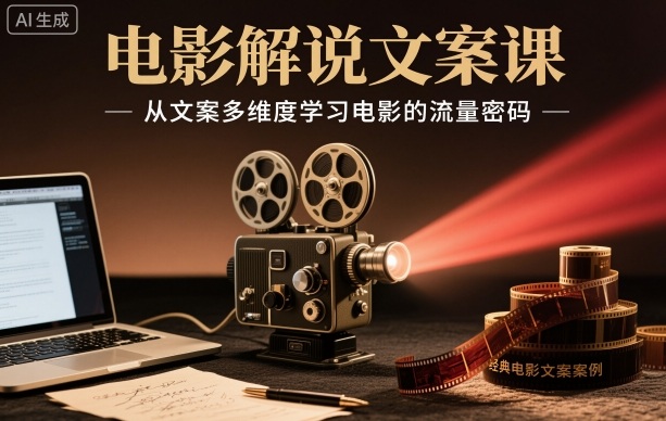 电影解说文案课，从文案多维度学习电影的流量密码-禾谷轻创网