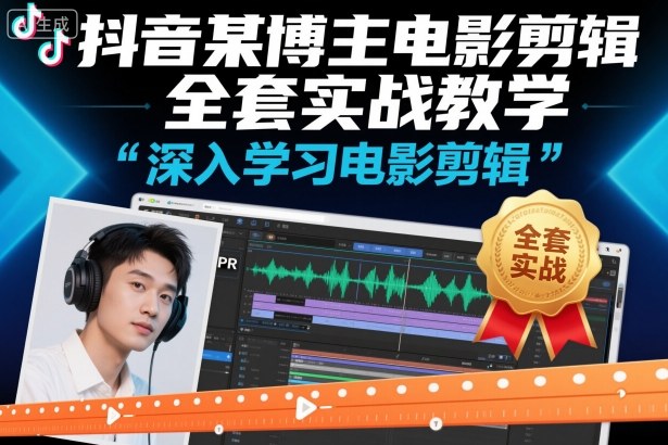 抖音某博主电影剪辑全套实战教学，深入学习电影剪辑-禾谷轻创网