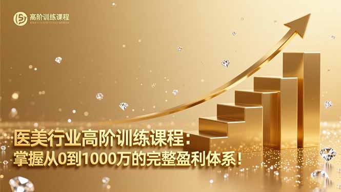 医美行业高阶训练课程：掌握从0到1000万的完整盈利体系！-禾谷轻创网