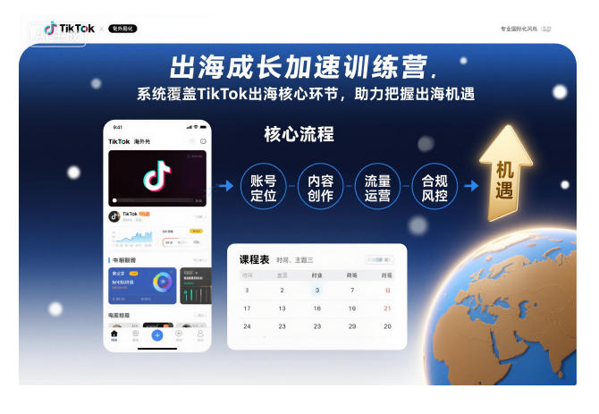 出海成长加速训练营，系统覆盖TikTok出海核心环节，助力把握出海机遇(更新)-禾谷轻创网