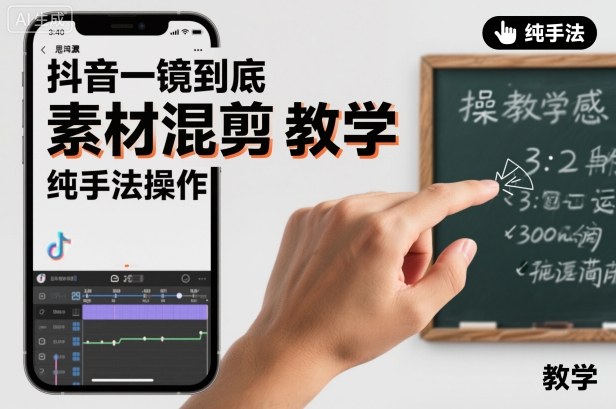 抖音一镜到底素材混剪教学，纯手法操作-禾谷轻创网