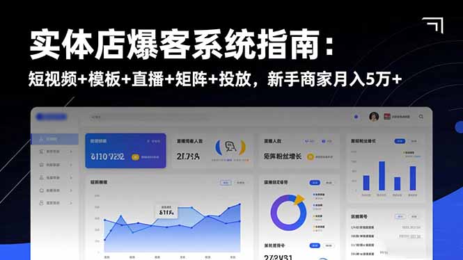 实体店爆客系统指南：短视频+模板+直播+矩阵+投放，新手商家月入5万+-禾谷轻创网