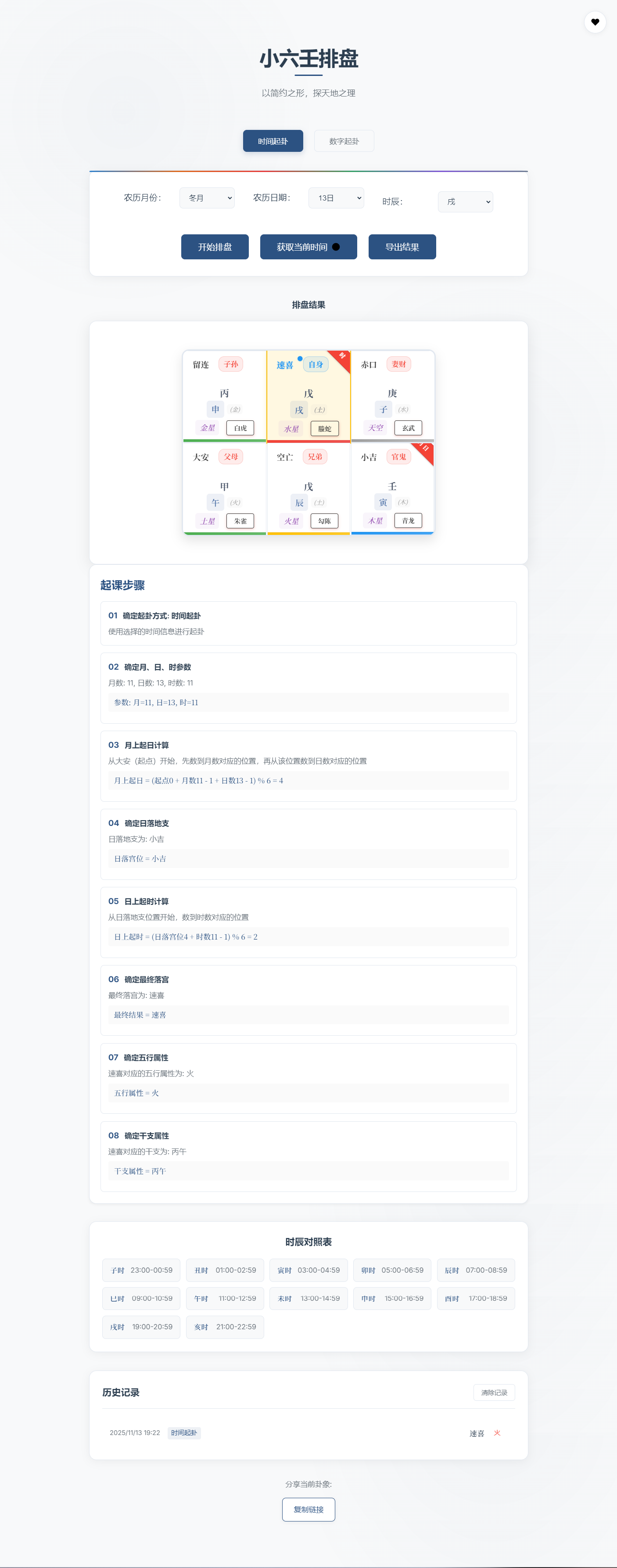 小六壬排盘工具源码 自适应双端-禾谷轻创网
