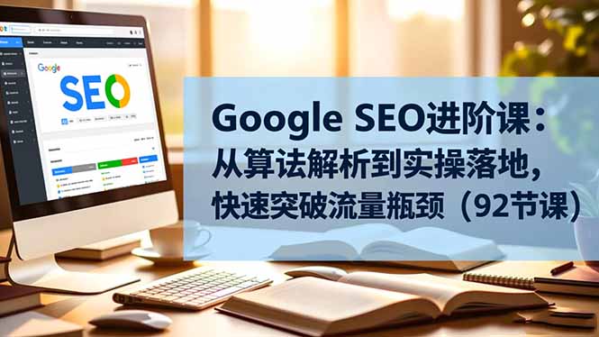 Google SEO进阶课：从算法解析到实操落地，快速突破流量瓶颈(92节课-禾谷轻创网
