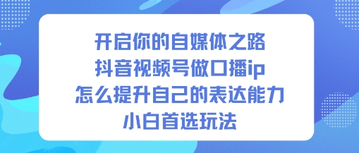 开启你的自媒体之路，抖音视频号做口播ip，怎么提升自己的表达能力，小白首选玩法-禾谷轻创网