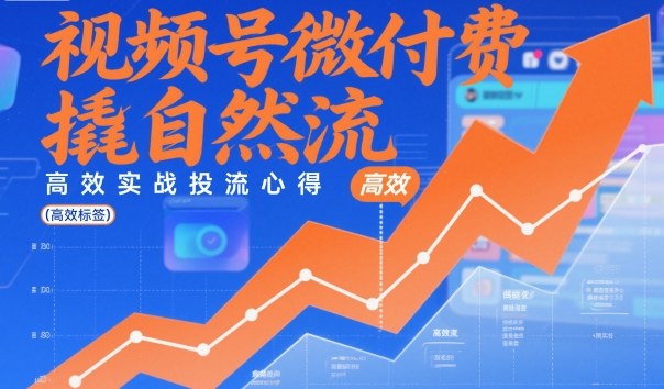视频号微付费撬自然流，高效实战投流心得-禾谷轻创网